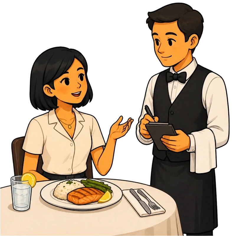 レストランで